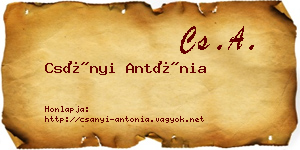 Csányi Antónia névjegykártya