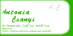 antonia csanyi business card